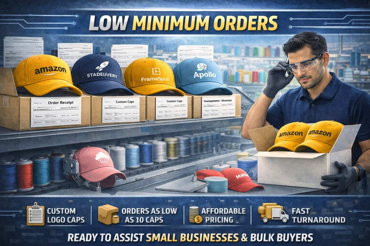 LOW MINIMUM ORDERS